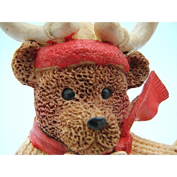 Set 2 Holiday Collection Dogs Dressed As Reindeer Figures Vintage Christmas Deco - Picture 11 of 12